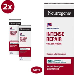 Neutrogena intens hydraterende voetcrème - Noorse Formule klovenzalf - voetencrème voor vereelte voeten - 2 x 50ml