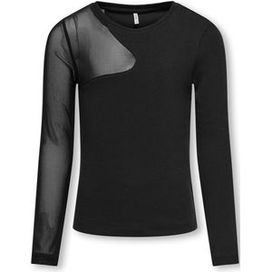 ONLY kids meisjes longsleeve COLETTE Black Plain Mesh Regular Fit