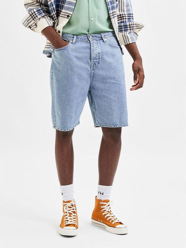 Selected Wide Kobe 22808 Korte Jeans Blauw M Man