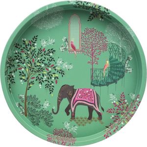 Sara Miller London - Dienblad India - Olifant - Blik - Rond - Ø 31 cm