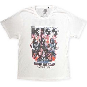 Kiss - End Of The Road Band Playing Heren T-shirt - L - Wit