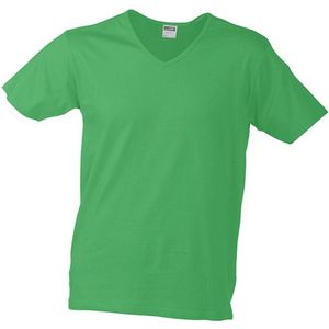 James and Nicholson Heren Slim Fit V Hals T-Shirt (Kikkergroen)