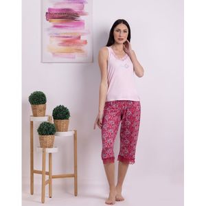 VANILLA - Bonsoir dames pyjama - Pyjamasets - Tweedelig - Viscose - Roze - PJ1525 - M
