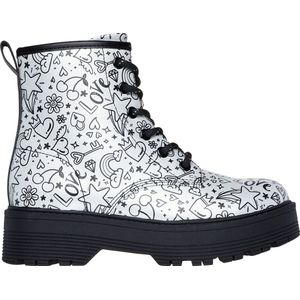 Skechers Gravlen Hi Meisjes Laarzen - Zwart/Zilver - Maat 35