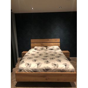 zwevend bed Koot - 140 x 200 - 40 mm massief eiken - inclusief hoofdbord