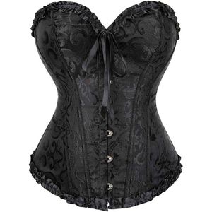 Corset - Verstelbaar Bustier Top Voor Vorming Van Een Zandloperfiguur - Korset - Met 12 Kunststof Ruggensteunen - 1 Stuk-XL - Voor Dagelijks Gebruik Of Avondlook - Zwart