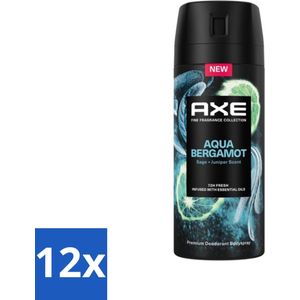Axe - Deodorant - Spray - Aqua Bergamot - 150ml x 12