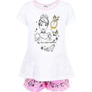 Disney Princess - Cinderella - Shortama - Wit - Maat 98 - 3 jaar