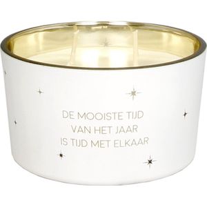 MY FLAME - KERST - sojakaars - De mooiste tijd van het jaar is tijd met elkaar - Winter Wood - 50 branduren - wit