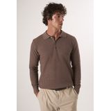 Felix Hardy - Trui - Bruin - Met Polokraag En Knopen - 100% Katoen Heren