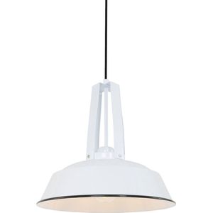 Industriële hanglamp Eden | 1 lichts | wit | metaal | Ø 42 cm | in hoogte verstelbaar tot 200 cm | eetkamer / woonkamer / slaapkamer lamp | modern / industrieel design