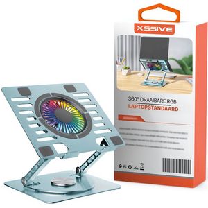 Xssive Laptop Standaard met Actieve Cooler- Sterke Ventilator - Ergonomisch & Verstelbaar - Laptopkoeler - Universeel voor 10 tot 17 inch Laptops