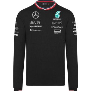 Mercedes Longsleeve Shirt Zwart 2024 L - Lewis Hamilton - George Russel - AMG - Formule 1