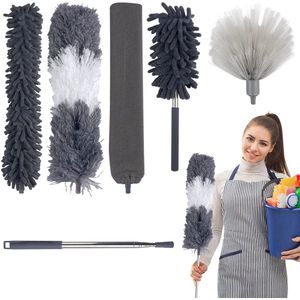 Boraboi® Telescopische Plumeau Set van 6 Stuks met Verstelbare Stang voor Moeiteloos Schoonmaken