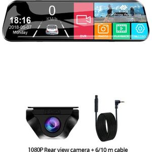 Tumex - Dashcam voor Auto - Dashcam - 10"" Touchscreen - 170° Groothoeklens - Nachtzicht - Inclusief Waterproof Achteruitkijkcamera