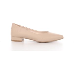 MAURY Ballerine op kleine hak, beige leder