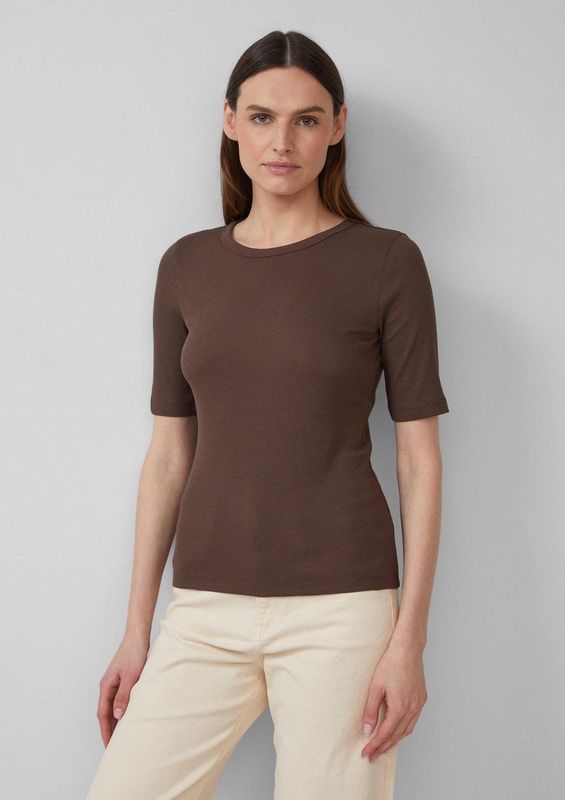 Katoenmix - Geribd T-shirt - Zacht - Stretchy - Korte Mouwen