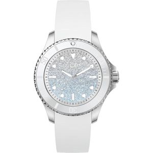 Ice Watch ICE steel - Lo white blue 020370 Horloge - Siliconen - Wit - Ø 35 mm