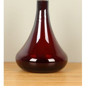 Glazen flesvaas rood/bruin, 26 cm