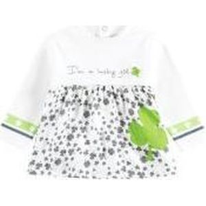 Boboli Baby Meisjes Jurk Lange Mouwen - Créam/Groen - Maat 62