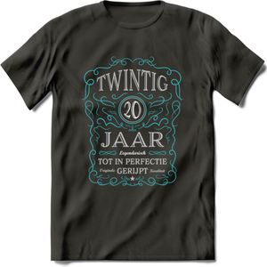20 Jaar Legendarisch Gerijpt T-Shirt | Lichtblauw - Grijs | Grappig Verjaardag en Feest Cadeau Shirt | Dames - Heren - Unisex | Tshirt Kleding Kado | - Donker Grijs - S
