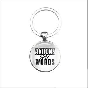 Sleutelhanger Glas - Actions over Words