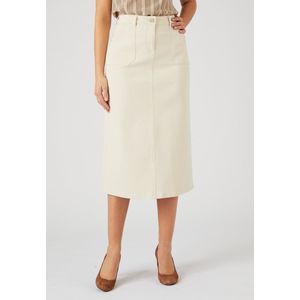 Damart - Midi rok katoen stretch - Dames - Beige - 48