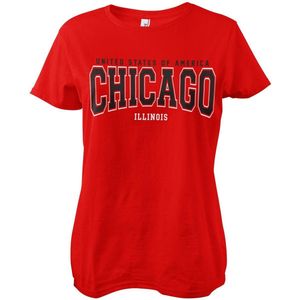 Hybris Chicago Illinois Girly Tee Damen T-Shirt Red-L