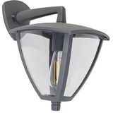 QAZQA platar - Moderne Wandlamp voor buiten - 1 lichts - D 290 mm - Donkergrijs - Buitenverlichting