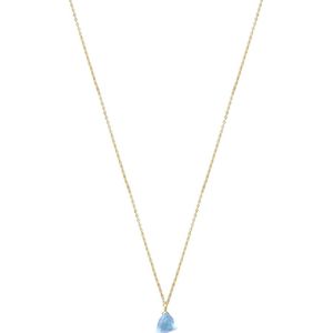 Goud Plated Zilver ketting met Blauwe Topaas