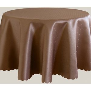 Tafelkleed - Onderkleed - Tafellaken - Bruin met schulprand - Rond 170 cm