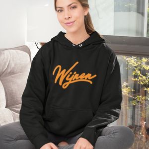 Zwarte Koningsdag Hoodie Wijnen Oranje - Maat 3XL - Uniseks Pasvorm - Oranje Feestkleding