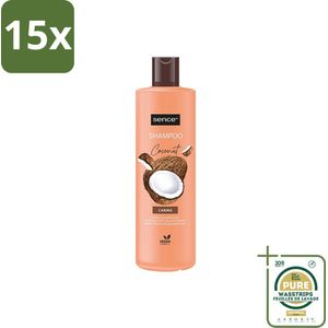 15 x Sence - Coconut - Shampoo - Verzorgend - 400 ml - Voordeelverpakking - Grootverpakking - Sence Coconut Shampoo - Kokos Shampoo - Droog Haar Shampoo - Beschadigd Haar Shampoo - Gezond Haar