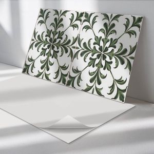 Wallfluent Vinyl Wandpaneel - Plantenmotief op de tegel Zelfklevend Wandpaneel - 120 cm x 60 cm - Groente PVC wandpaneel - Set van 1 - Rechthoekig Wandbekleding Vinyl - Texturen Wandpaneel - PVC Muurpaneel - Wandpaneel Keuken en Badkamer