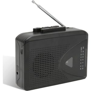 Draagbare Retro Cassettespeler met AM/FM Radio en Hoofdtelefoonaansluiting voor Klassieke Muziekervaring