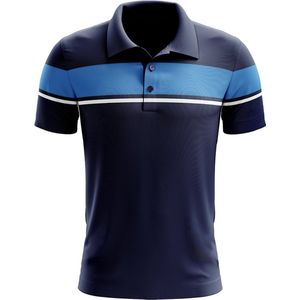 Polo/Sportpolo, Zeus, Navy blauw/Royal Blauw/Wit, maat L/XL