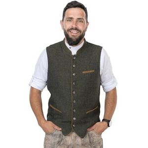 Vintage klederdrachtvest voor heren in groen-olijf - Perfect voor Oktoberfest