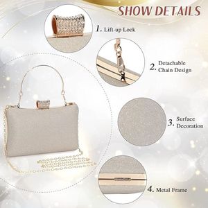 Elegante Geplooide Glitter Clutch Avondtassen voor Vrouwen Formele Bruids Bruiloft Clutch Purse Prom Cocktail Party Handtassen