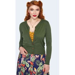 Voodoo Vixen - Wooden Button Cardigan - S - Groen