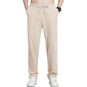Livano Linnen Broek Heren - Zomerbroek - Volwassenen - Lange Broek - Pantalon - Strandbroek - Zomer - Ibiza Stijl - Beige - Maat S