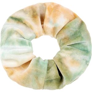 New Age Devi - Marble/Tie-dye velvet scrunchie/haarwokkel - Pastel oranje
