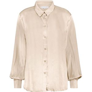 Red Button Blouse Boebie Satin Srb3069 Ivory Dames Maat - S