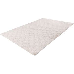 Lalee Soul - 3d Vloerkleed - Tapijt – Karpet - Hoogpolig - Superzacht - nieuwe trend comfy Fluffy - 3d blokjes- rabbit- 160x230 cm licht Taupe