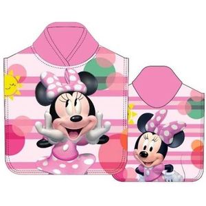 Minnie Mouse badponcho - 100 x 50 cm. - Disney Minnie poncho handdoek - roze