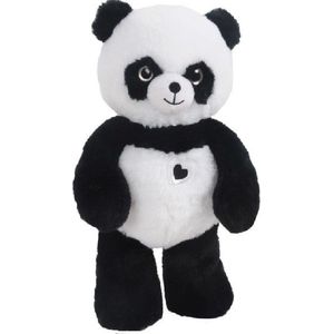 Knuffeldier Panda beer Bamboo - zachte pluche stof - wilde dieren knuffels - zwart/wit - 32 cm/25 cm