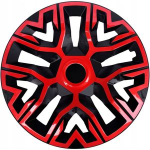 NRM The Best Bicolor rood/zwart universele wieldoppen 16'' - 4 stuks