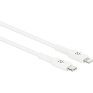 Manhattan USB-kabel USB-C stekker, Apple Lightning stekker 0.50 m Wit 394505