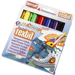 Playcolor textielverf, L: 14 cm, diverse kleuren, 6 stuk/ 1 doos, 5 gr