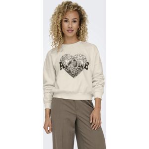 Only - Onllauren L/S Leo O-Neck - Trui - Grijs - Katoen