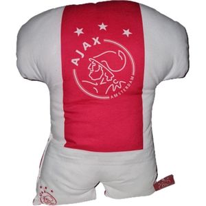 Ajax kussen - sierkussen rood wit kussentje - tenue vorm 31x37 cm